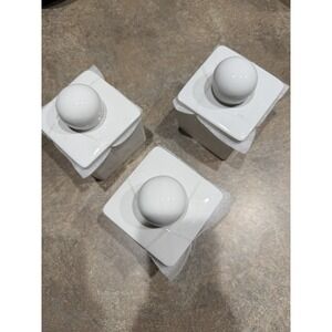 NWT Stoneware Ceramic White Vanity Small 3 PC Canister Set -Ball Lids Threshold